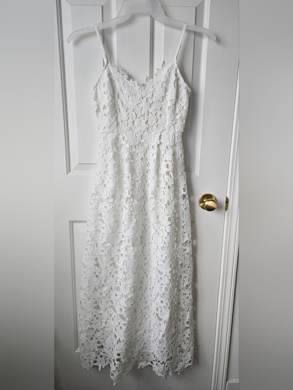 NWT ANDTHEWHY White Floral Lace Maxi Dress XS Romantic Boho Bridal - Picture 2 of 6